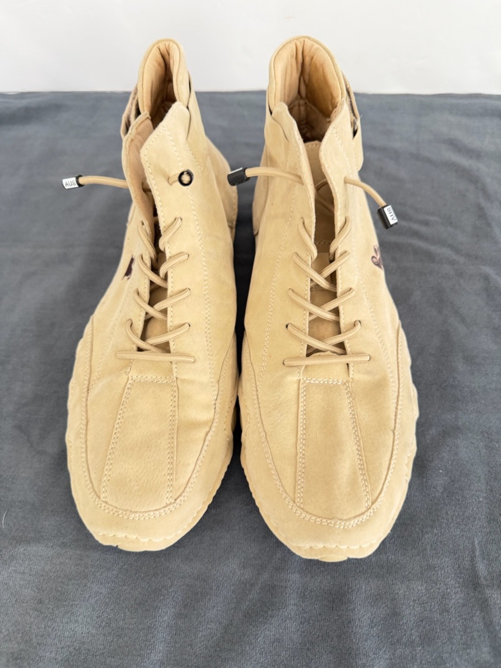Jishi Gal LDECK High Top Outdoor Beige Suede Italian Shoes Men’s 12/47.